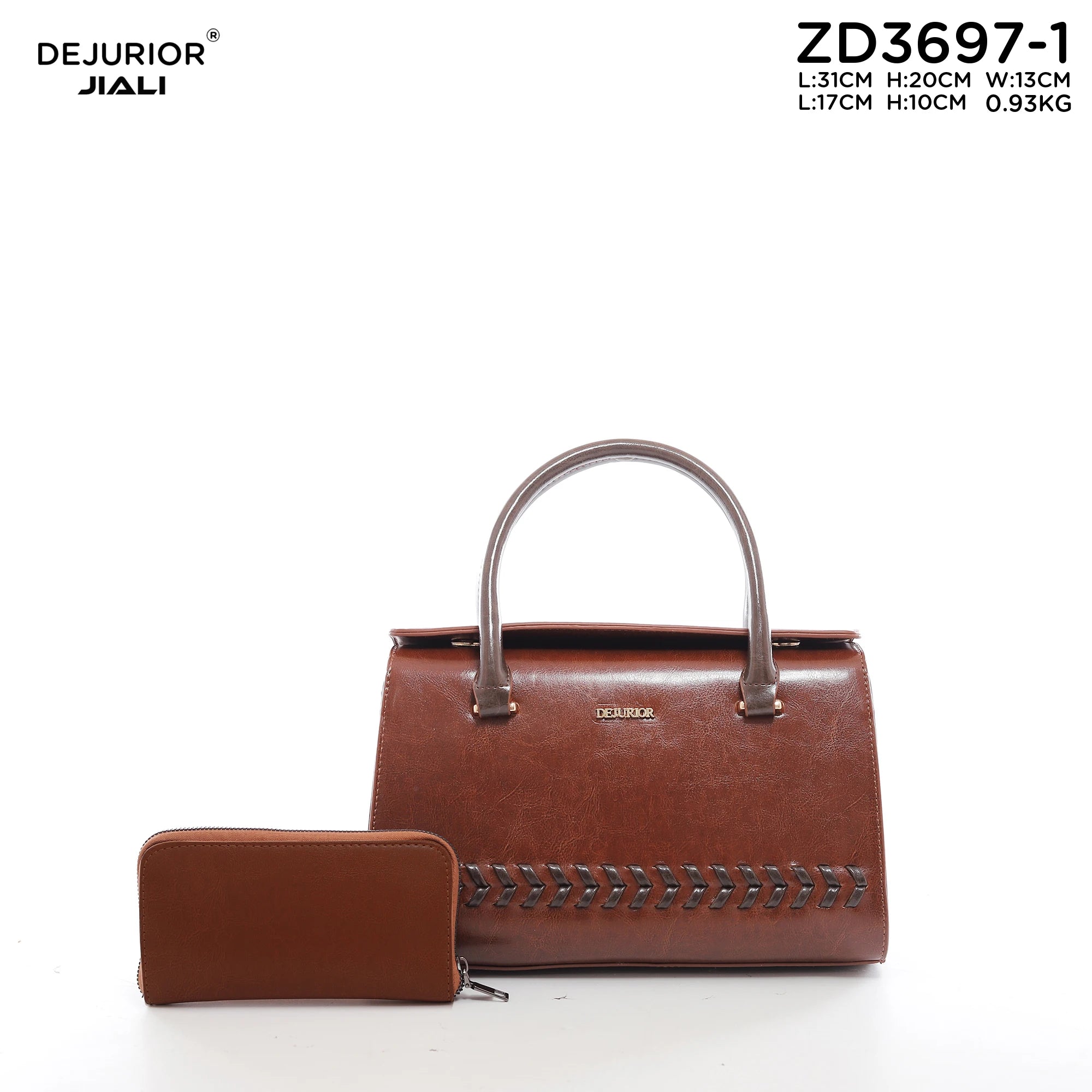 QAZA Women PU Leather 2-in-1 Quilted Tote Shoulder Handbag Set