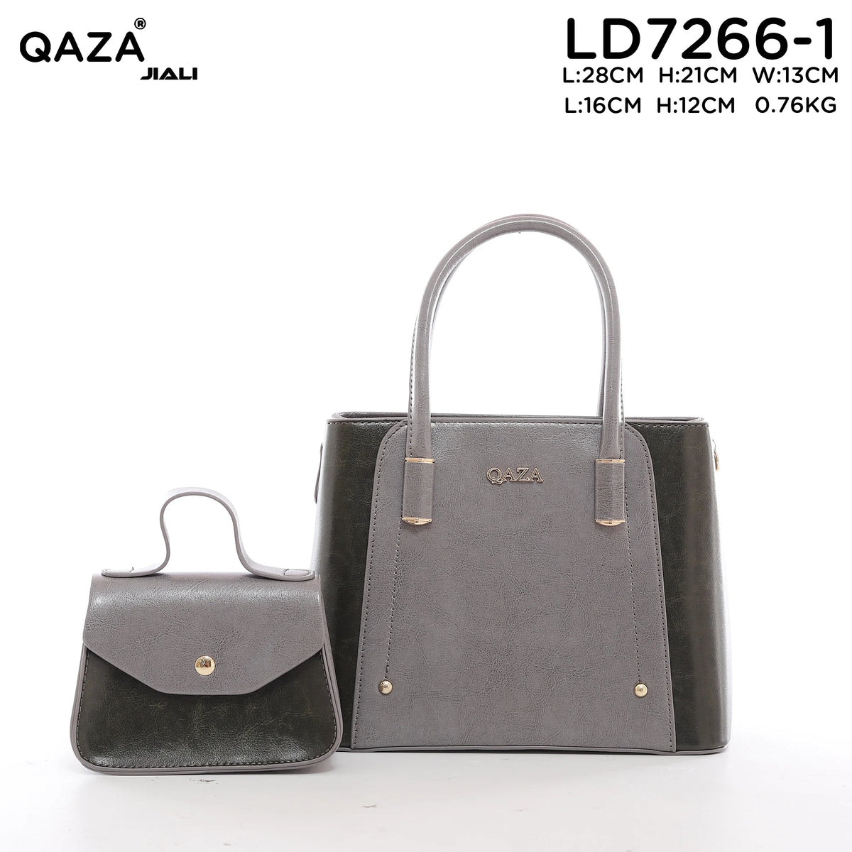 QAZA Women PU Leather Minimalist 3-in-1 Tote Shoulder Handbag Set