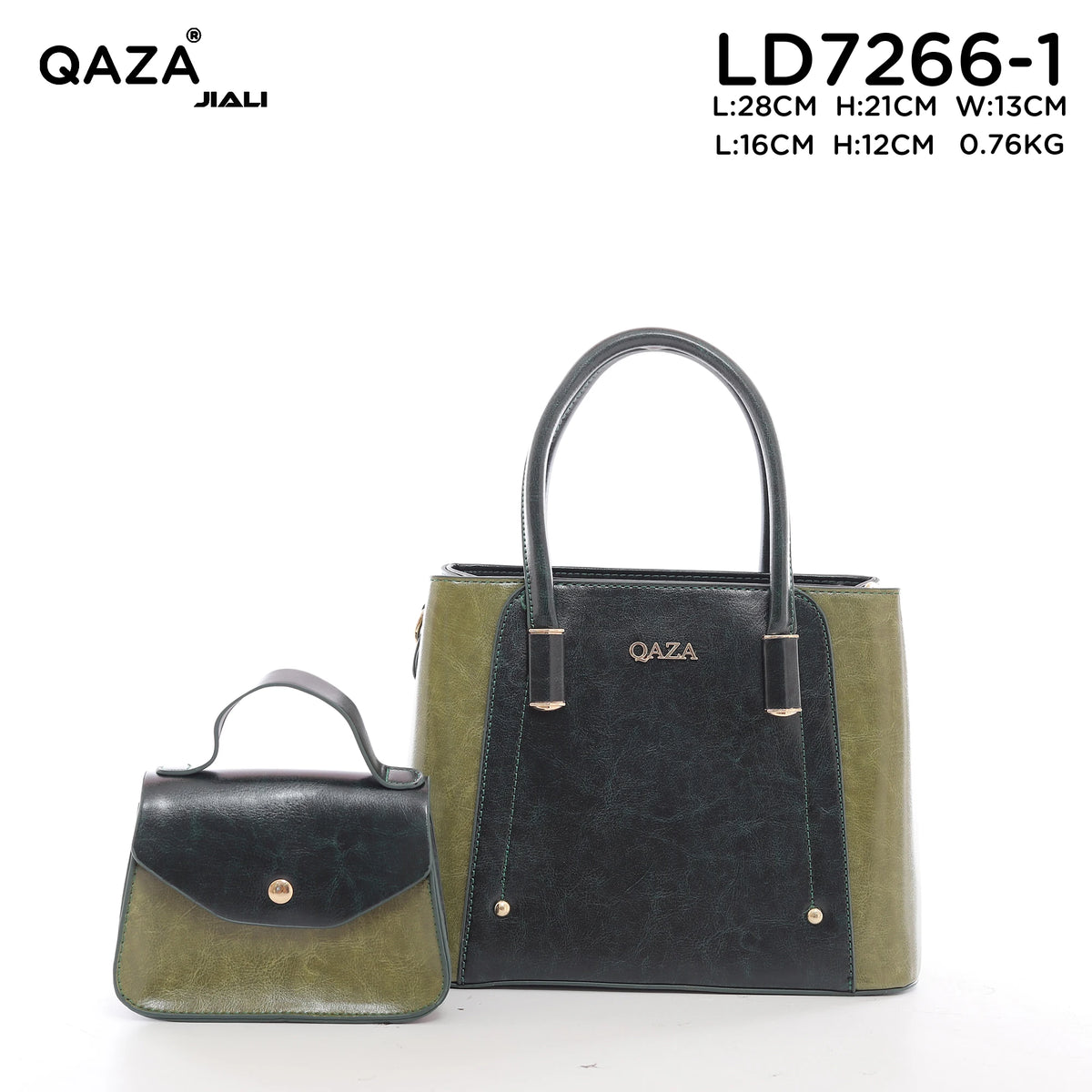 QAZA Women PU Leather Minimalist 3-in-1 Tote Shoulder Handbag Set