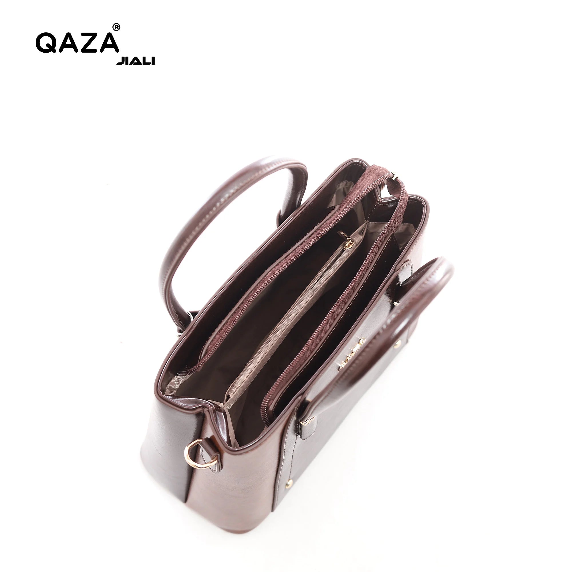QAZA Women PU Leather 3-in-1 Triple Compartment Tote Handbag Set