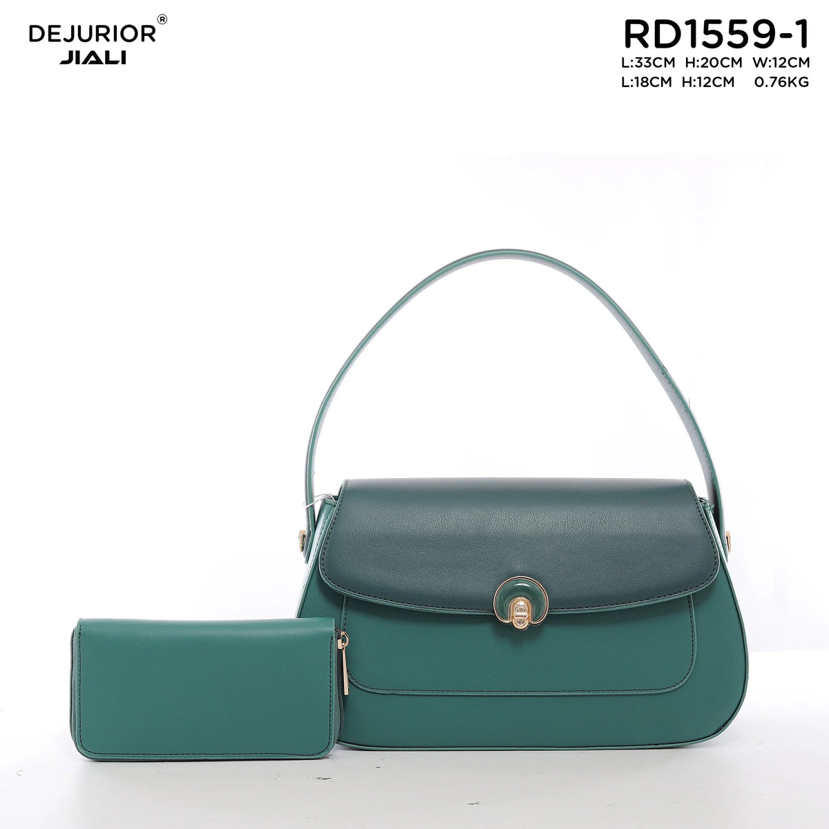 QAZA Women PU Leather Flap 2-in-1 Shoulder Bag Handbag Set