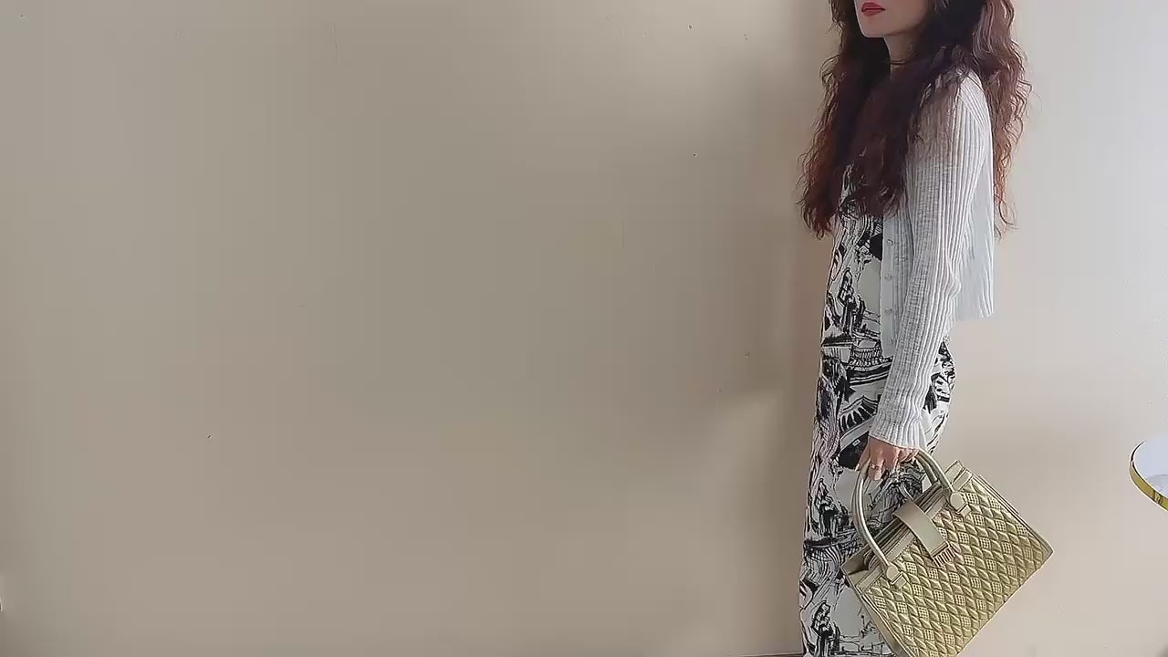 QAZA ZD1732-1 Women PU Leather Lichee Pattern Crossbody Handbag