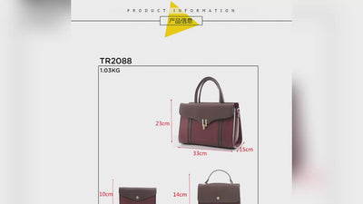 QAZA TR2088 Women PU Leather Crocodile Pattern Tote Bag Set