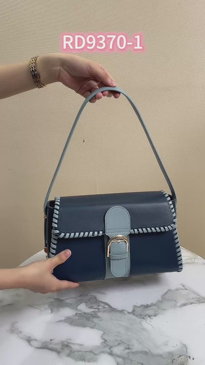 Women PU Leather Retro Buckle Shoulder Handbag Set
