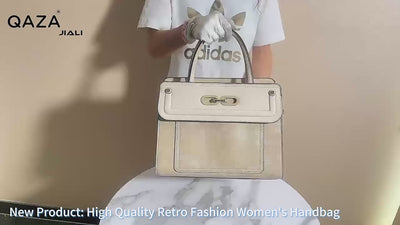 QAZA TR0730 Women PU Leather Crocodile Marble Pattern Tote Bag Set