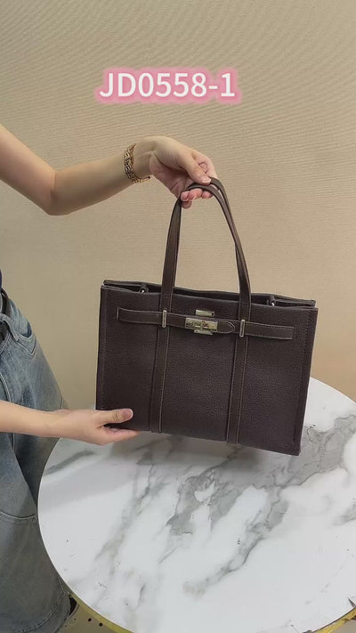 Women PU Leather Lychee Pattern 2-in-1 Tote Handbag Set