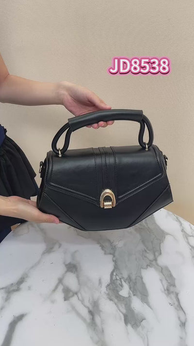 QAZA JD8538 Women PU Leather Saffiano Top Handle Crossbody Bag