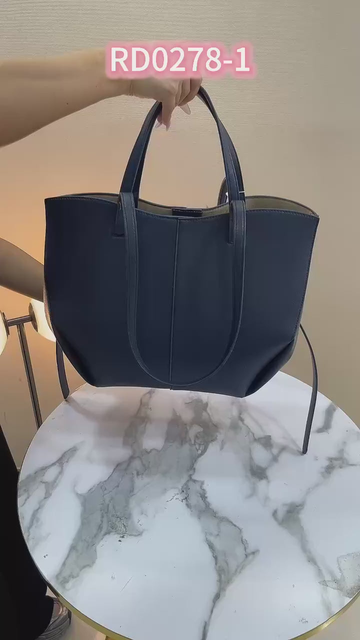 QAZA Women PU Leather Vintage Large Capacity Shoulder Tote Handbag